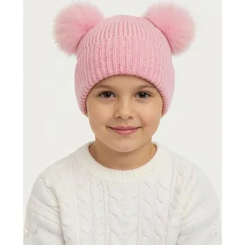 Čepice Sinsay - Čepice s bambulemi - pastelová růžová - 112FU-03X - 112FU-03X-M