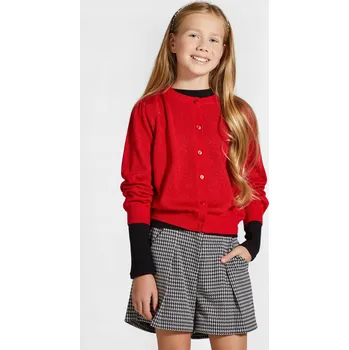 Dámský svetr Elegantní propínací svetr pro dívky Červený kardigan 152 Coccodril
