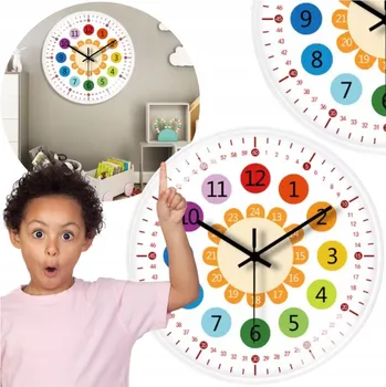 Hodiny NÁSTĚNNÉ HODINY PRO DĚTI K VÝUCE - VZDĚLÁVACÍ