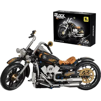 ostatní stavebnice RKToys Stavebnice Motocykl černý 455 dílků