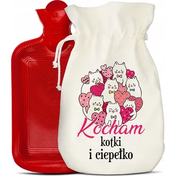 Termofor Gumová Termofor Velká Ohřívací Láhev Červená v Obalu Miluji Koťátka
