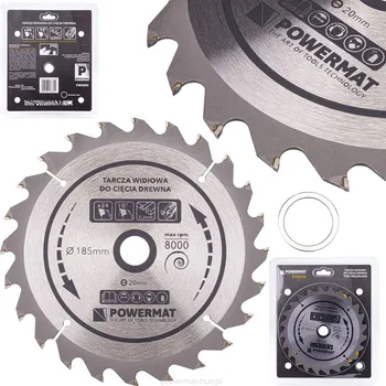 Pilový kotouč POWERMAT TDD-185x20x24Z Pilový kotouč na dřevo 185x20mm 24Z