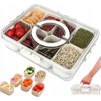 Dóza na potraviny KUCHYŇSKÁ DÓZA S 8 VYJÍMATELNÝMI PŘIHRÁDKAMI NA SLADKOSTI