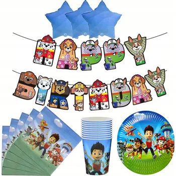 Party dekorace Narozeninová sada Tlapková patrola – Dekorace na oslavu (44 dílů)