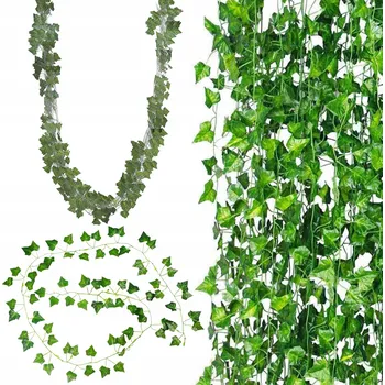 umělá květina UMĚLÝ BŘEČŤAN GIRLANDA NA NÁSTĚN, BALKON, UMĚLÉ LISTY, 12 KUSŮ = 25,2 M