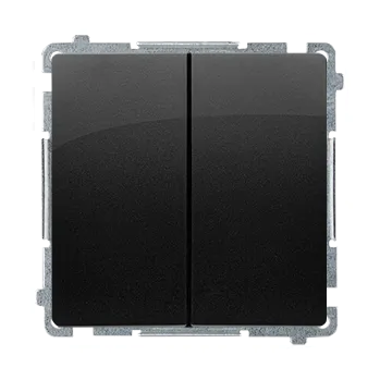 vypínač Vypínač střídavý 2 násobný, bez piktogramu, řazení 6+6, 10 A / 230 V~, šroubové, Simon Basic BMW6/2.01/X/49