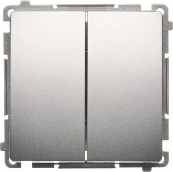 vypínač Tlačítko zapínací 2 násobný, řazení 1/0+1/0, 10 A / 230 V~,, Simon Basic BMP2.01/43