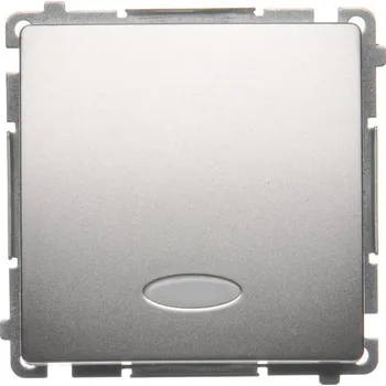 vypínač Tlačítko zapínací, s orientačním LED podsvětlením, bez piktogramu,, Simon Basic BMP1L.01/43