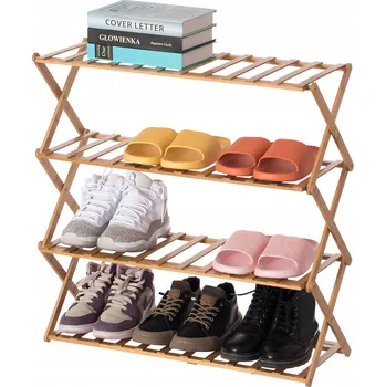 Botník BAMBUSOVÝ REGÁL POLICE STOJAN BOTNÍK OBUV 4 ÚROVNĚ ORGANIZÉR