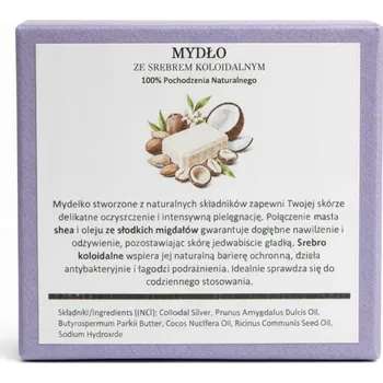 Mýdlo Mýdlo Stříbro Koloidní Antibakteriální 100% PŘÍRODNÍ mandlový olej, bambucké máslo