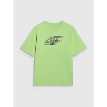 Chlapecké tričko 4F dětské tričko zelené bavlna velikost 158