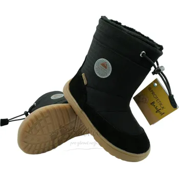 Dívčí zimní obuv Zimní barefoot dětská obuv Protetika Heiko black - vel. 33