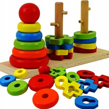 Dřevěná hračka Dřevěný třídič – logická a dovednostní hračka