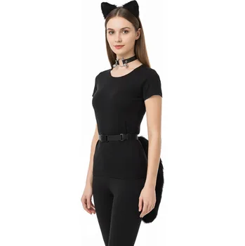 Karnevalová maska Kočičí set Dark Kitty - maska, ocas a obojek, , skladem