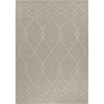 Koberec Venkovní Koberec na terasu, balkon, do kuchyně béžový 120 x 170 voděodolný