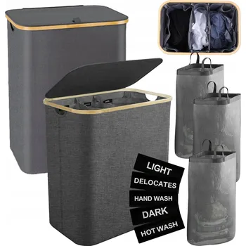 Koš na prádlo Koš na prádlo 156L s víkem + 3 prací pytle