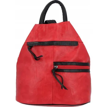 Městský batoh Batoh Dámský Kožený Městský Univerzální Batůžek Červený Hernan HB0195