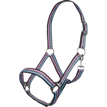 Ohlávka HKM Linz, hnědá/šedá/růžová/modrá, Full