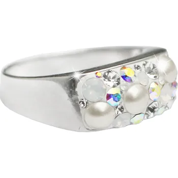 Prsten JSB bijoux s.r.o. Stříbrný prsten s obdélníkovým lůžkem a krystaly Swarovski AB Mix (Stříbro 925/1000)