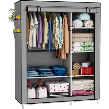 Šatní skříň Šatní skříň Sternhoff skříň grafitová se 6 policemi 88x168x45 cm