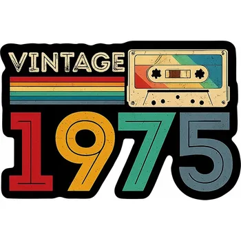 Samolepicí dekorace na vozidlo NÁLEPKA na Auto | VINTAGE RETRO 1975 Kazeta LATA 70