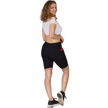 Dámské legíny Dámské legíny legíny krátké cyklistické kapsy pruhované černé XXL YOCLUB