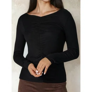 Sinsay - Nabíraná halenka - černá - 293FK-99X - 293FK-99X-XS