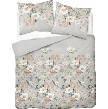 Povlečení Zahradní Povlečení Jarní květiny 160x200 šedá bavlna 100% elegantní matný