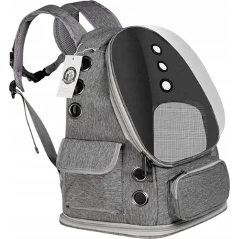 přepravka pro zvíře BATOH PRO KOČKY PSY, PŘEPRAVKA AŽ 6 KG, ŠEDÁ VENTILACE