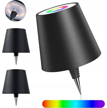 Lampička LED LAMPičKA NOČNÍ BEZDRÁTOVÁ NA LÁHEV VÍNA WHISKEY RGB STMÍVATELNÁ 2KS