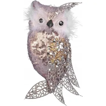 Vánoční ozdoba VÁNOČNÍ OZDOBA SOVA S CEKINAMI A GLITRY