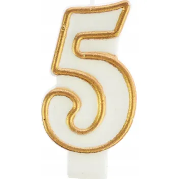 Dortová svíčka Narozeninová svíčka Arpex číslice 5 7,5 cm zlatá