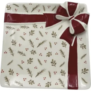 Talíř Dekorativní talíř Dárek keramický 21 x 20 x 4 cm