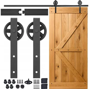 Interiérové dveře Posuvné dveře LOFT BARN DOOR velké kolečko HM2009, kolejnice 2 m, pro 1 dveře