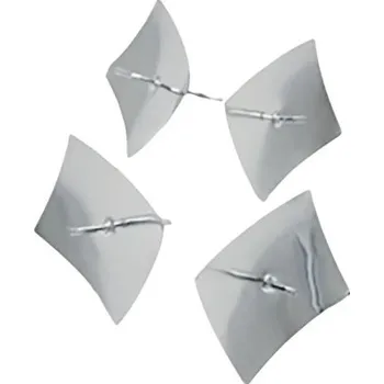 Svícen Set 4 bodců na svíčku obdélníkové stříbrné