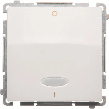 vypínač Vypínač dvoupólový, s orientačním LED podsvětlením, řazení 2So, 10 A / 230 V~,, Simon Basic BMW2L.01/11