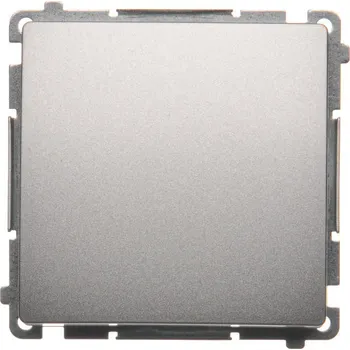 vypínač Vypínač jednopólový, řazení 1, 10 A / 230 V~, bezšroubové svorky, Simon Basic BMW1.01/43, stříbrná metalizovaná