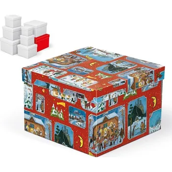 Krabice dárková vánoční C-V005-HL 22x22x15cm