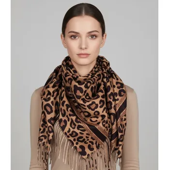 Šála Agrafka šála hnědá 110 cm - dámská