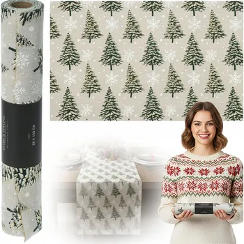 Vánoční dekorace Vánoční běhoun na stůl 200x28 cm, vánoční dekorativní ubrousek