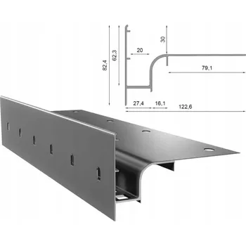 Stavební profil Lišta Renoplast hliníková 80 x 30, délka 200 cm, šedá