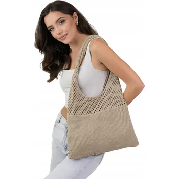 Kabelka Alessio nákupní taška látková, bez vzoru