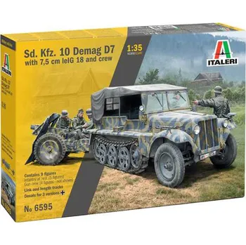 Plastikový model Italeri Sd. Kfz.10 Demag s Le. IG18 s posádkou 1:35