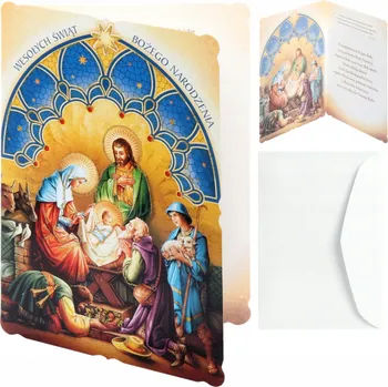 KORTINA Vánoční přání s obálkou, s textem, 12 x 17 cm