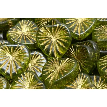 Korálek Korálky Kiwi Srdíčka č.5879 (18x18mm)