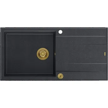 Granitový dřez Jednokomorový granitový dřez Quadron EVAN 146XL, černý
