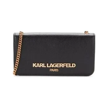 Kabelka Karl Lagerfeld kabelka přes rameno z pravé kůže černá