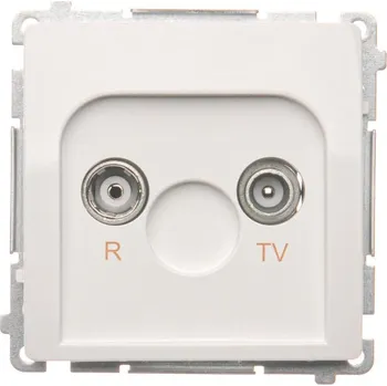 Elektrická zásuvka Zásuvka anténní R+TV průchozí, 10 dB, 1x vstup: 5-862MHz, Simon Basic BMZAP10/1.01/11, bílá