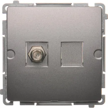 Elektrická zásuvka Zásuvka anténní 1 násobná typ „F”, Simon Basic BMAF1.01/21, ocel