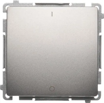 vypínač Vypínač dvoupólový, řazení 2, 10 A / 230 V~, bezšroubové svorky, Simon Basic BMW2.01/29, saténová